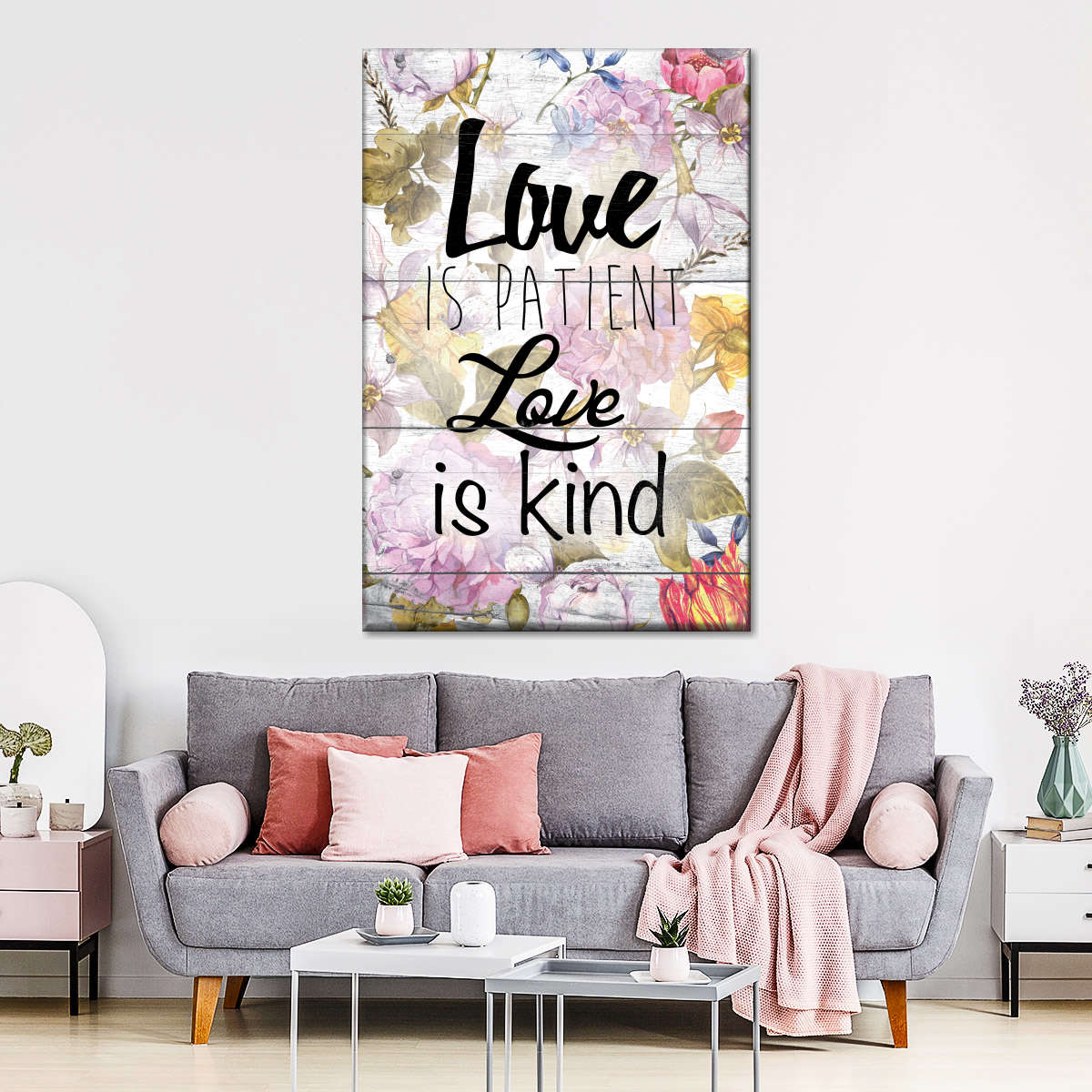 Love Patient II Canvas Wall Art - Canvas Religious Wall Art - Christian Wall Decor Living Room