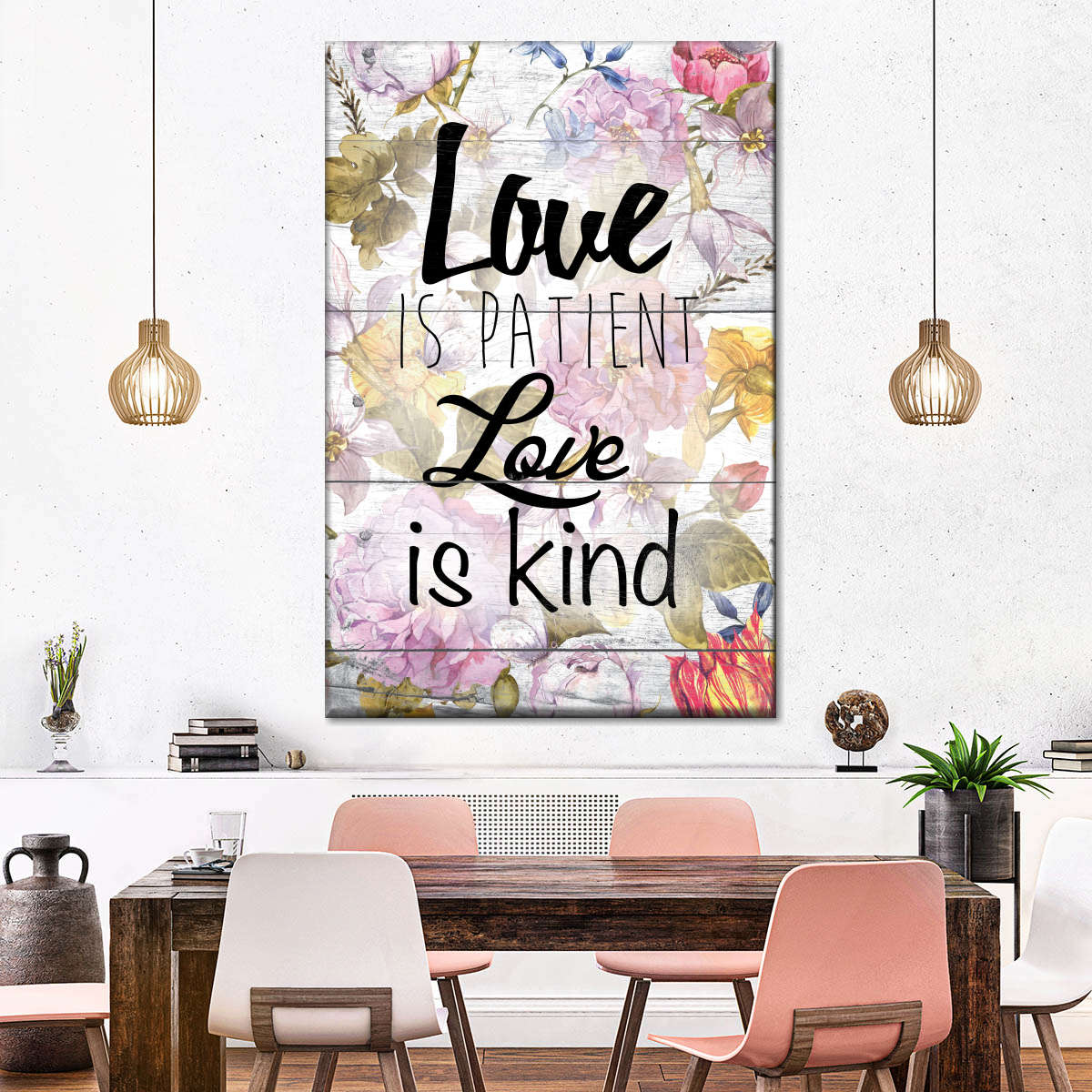 Love Patient II Canvas Wall Art - Canvas Religious Wall Art - Christian Wall Decor Living Room
