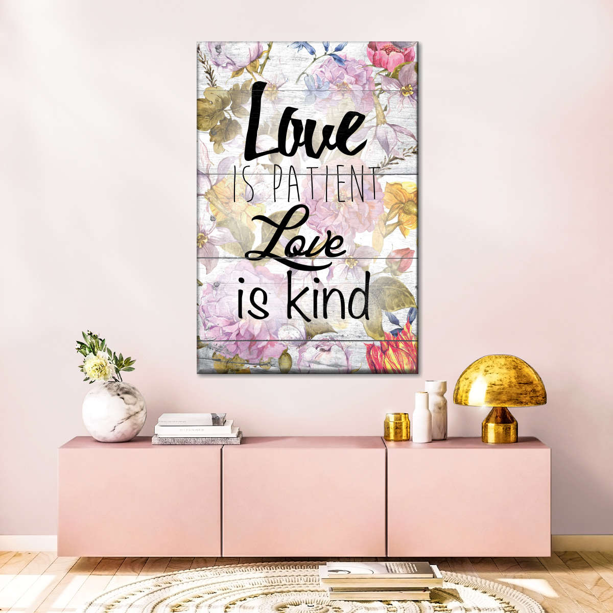Love Patient II Canvas Wall Art - Canvas Religious Wall Art - Christian Wall Decor Living Room
