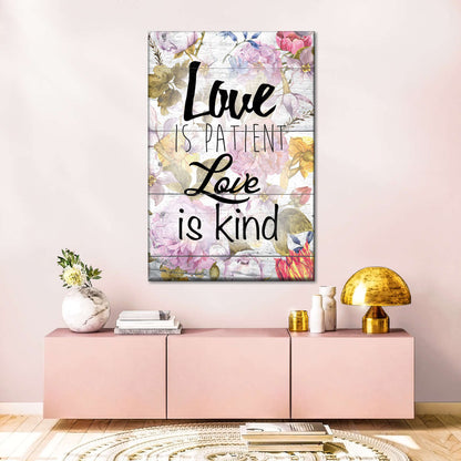 Love Patient II Canvas Wall Art - Canvas Religious Wall Art - Christian Wall Decor Living Room