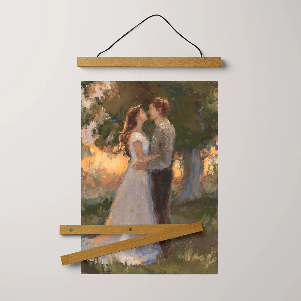 Lovers In An Evening Wood Hanging Canvas Wall Art - Gift For Mom - Religious Canvas