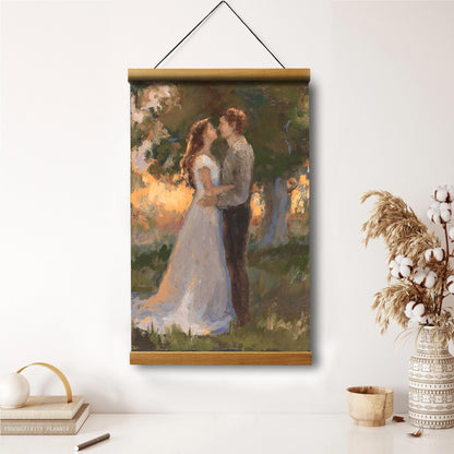 Lovers In An Evening Wood Hanging Canvas Wall Art - Gift For Mom - Religious Canvas