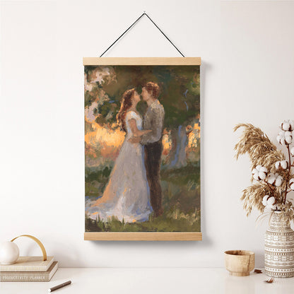 Lovers In An Evening Wood Hanging Canvas Wall Art - Gift For Mom - Religious Canvas