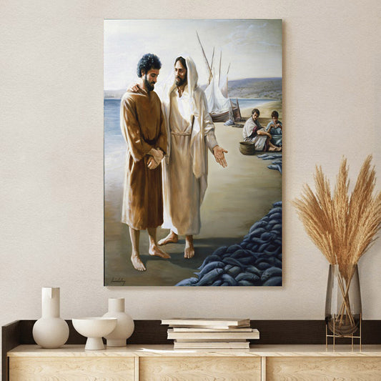 Lovest Thou Me More Than These Canvas Pictures - Religious Canvas Wall Art - Christian Paintings For Home