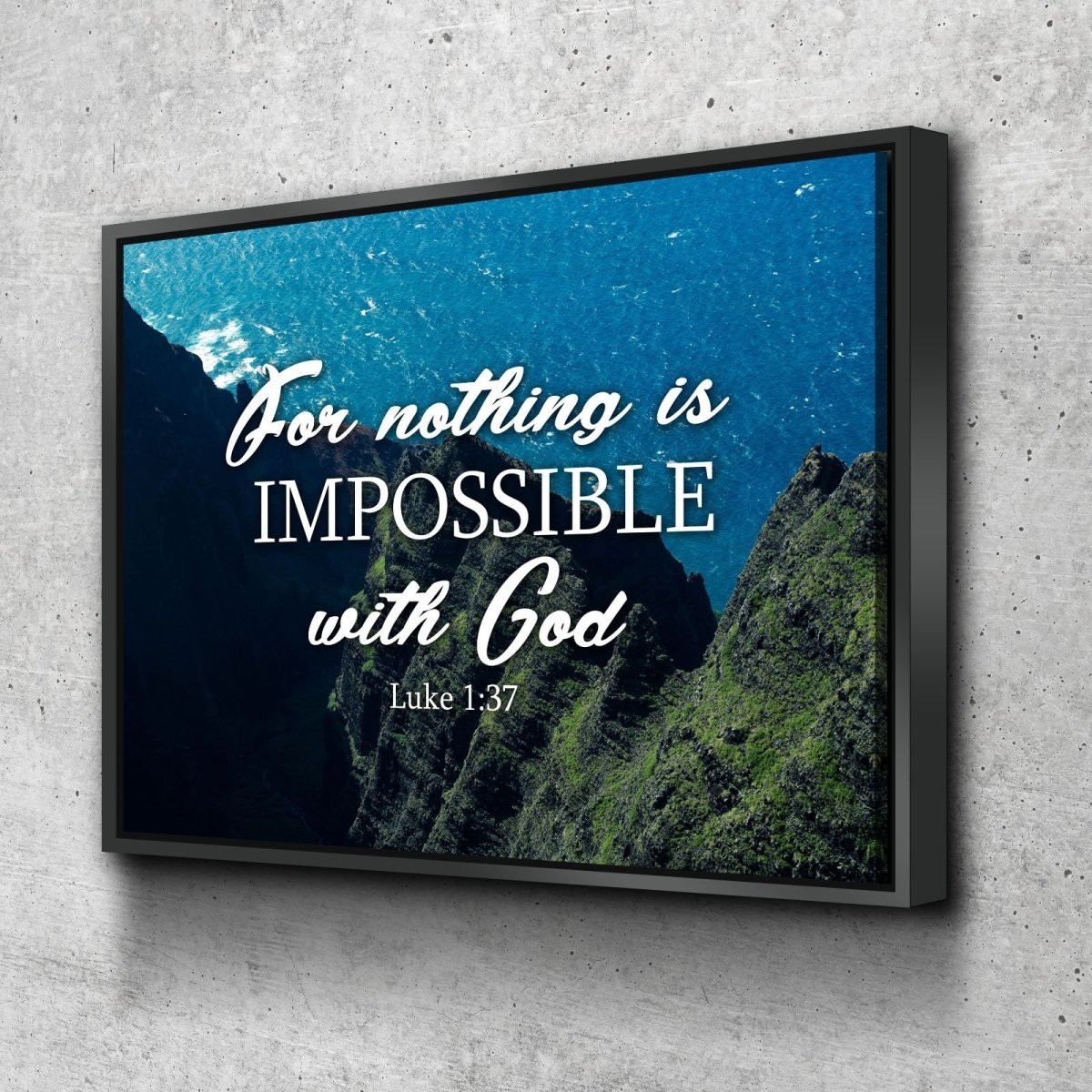 Luke 137 For Nothing Is Impossible With God Canvas Wall Art Print - Christian Canvas Wall Art