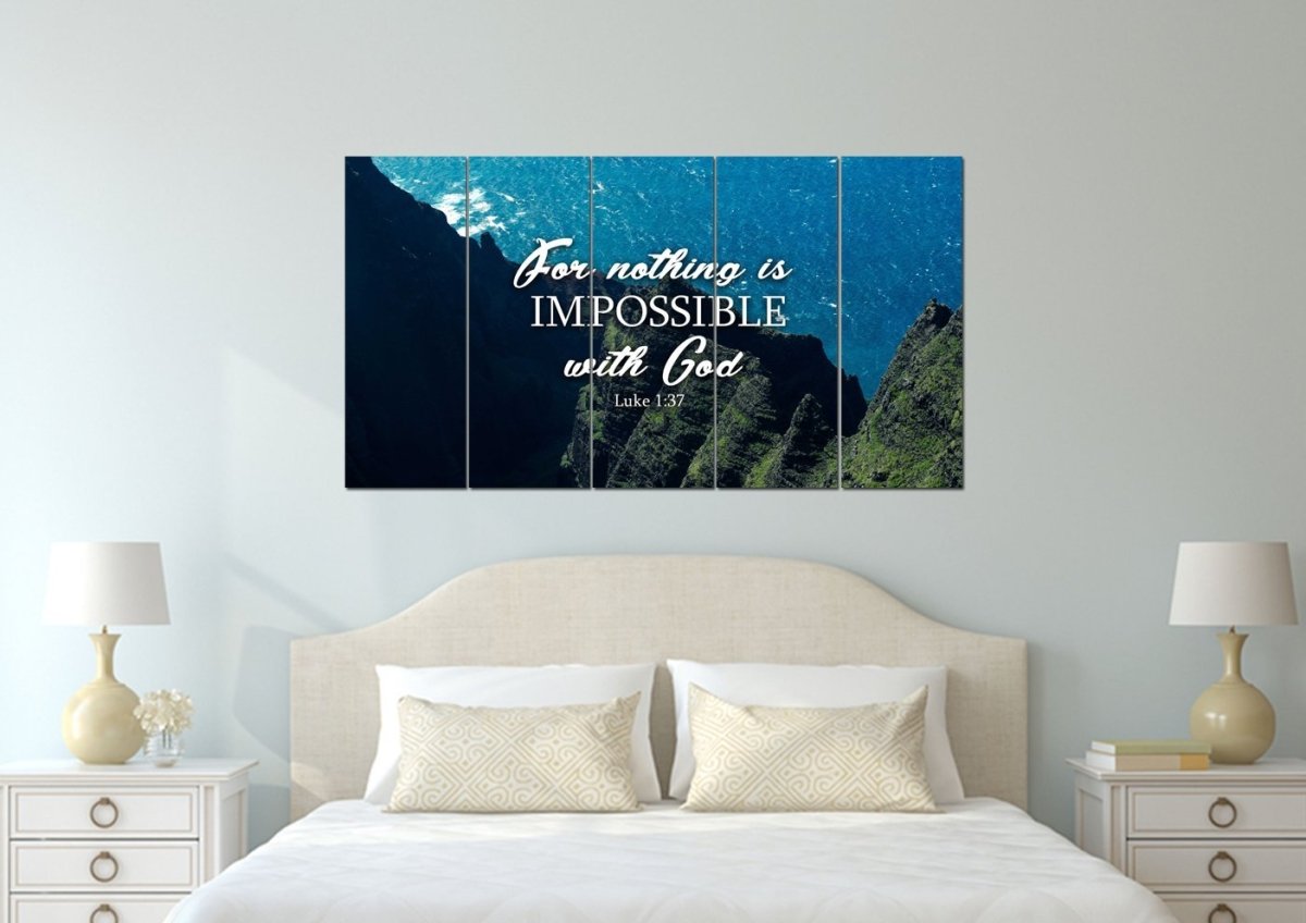 Luke 137 For Nothing Is Impossible With God Canvas Wall Art Print - Christian Canvas Wall Art
