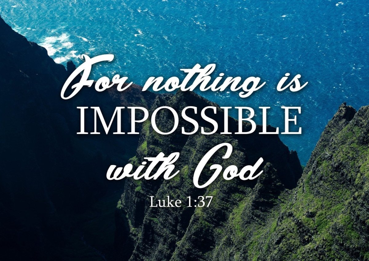 Luke 137 For Nothing Is Impossible With God Canvas Wall Art Print - Christian Canvas Wall Art