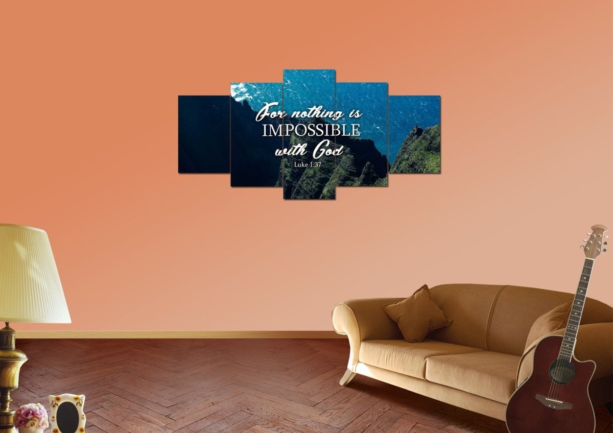 Luke 137 For Nothing Is Impossible With God Canvas Wall Art Print - Christian Canvas Wall Art