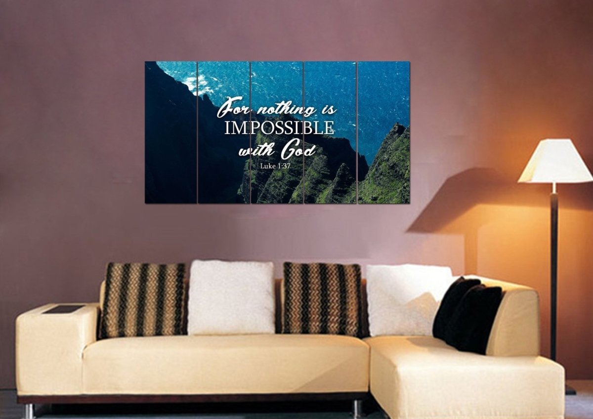 Luke 137 For Nothing Is Impossible With God Canvas Wall Art Print - Christian Canvas Wall Art