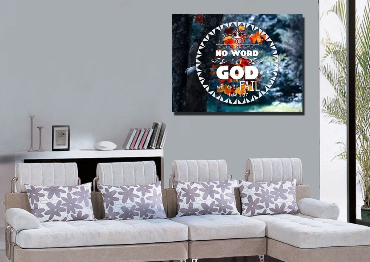 Luke 137 No Word From God Will Ever Fail Canvas Wall Art Print - Christian Canvas Wall Art