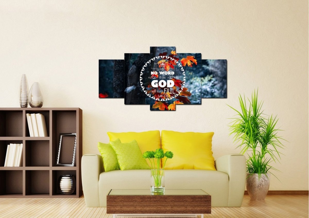 Luke 137 No Word From God Will Ever Fail Canvas Wall Art Print - Christian Canvas Wall Art