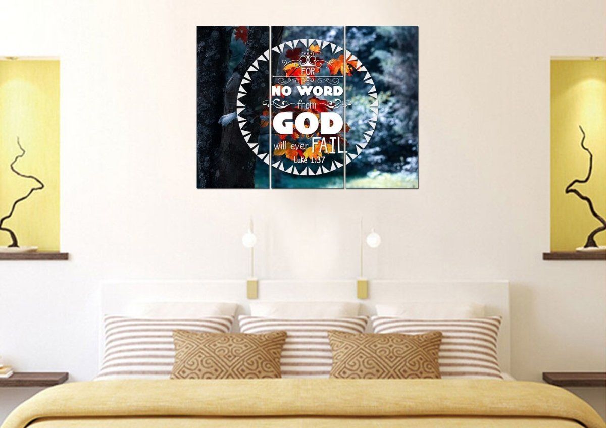 Luke 137 No Word From God Will Ever Fail Canvas Wall Art Print - Christian Canvas Wall Art