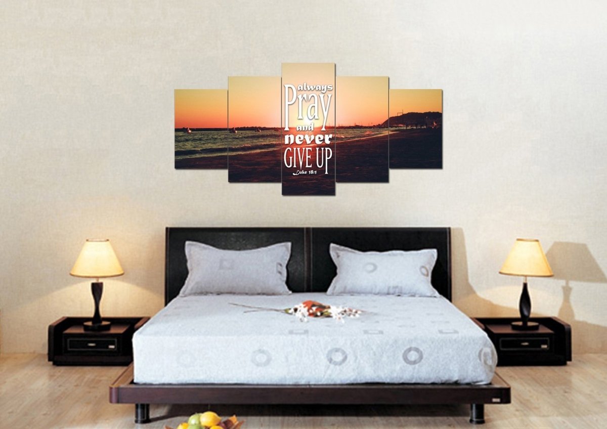 Luke 181 Always Pray And Never Give Up Canvas Wall Art Print - Christian Canvas Wall Art