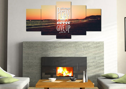 Luke 181 Always Pray And Never Give Up Canvas Wall Art Print - Christian Canvas Wall Art