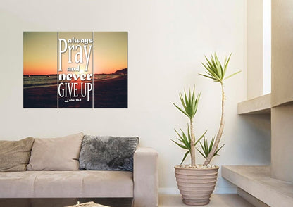 Luke 181 Always Pray And Never Give Up Canvas Wall Art Print - Christian Canvas Wall Art