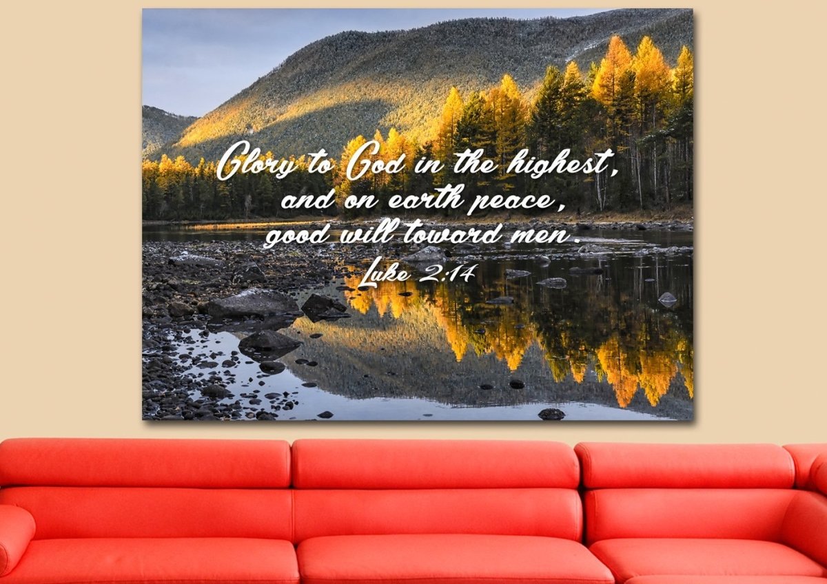Luke 214 Glory To God In The Highest Canvas Wall Art Print - Christian Canvas Wall Art