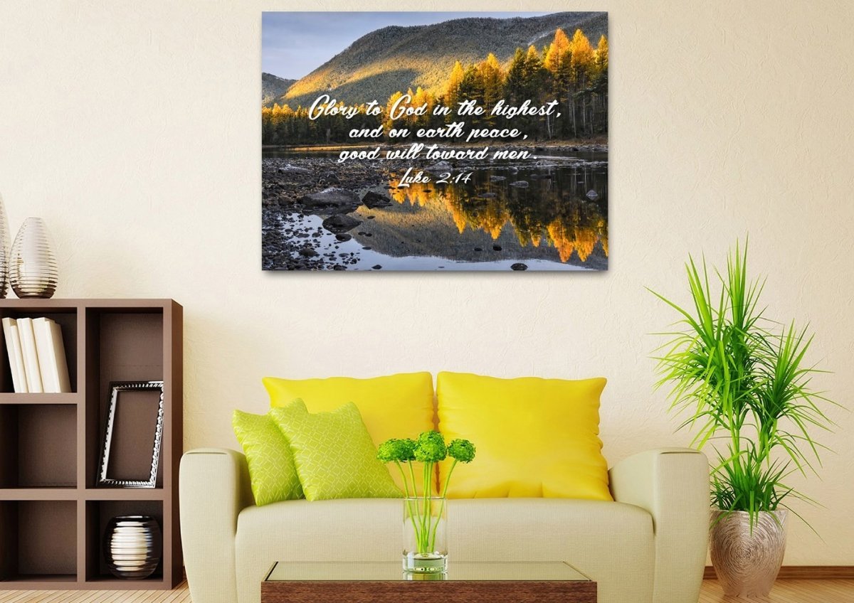 Luke 214 Glory To God In The Highest Canvas Wall Art Print - Christian Canvas Wall Art