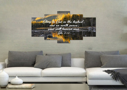 Luke 214 Glory To God In The Highest Canvas Wall Art Print - Christian Canvas Wall Art