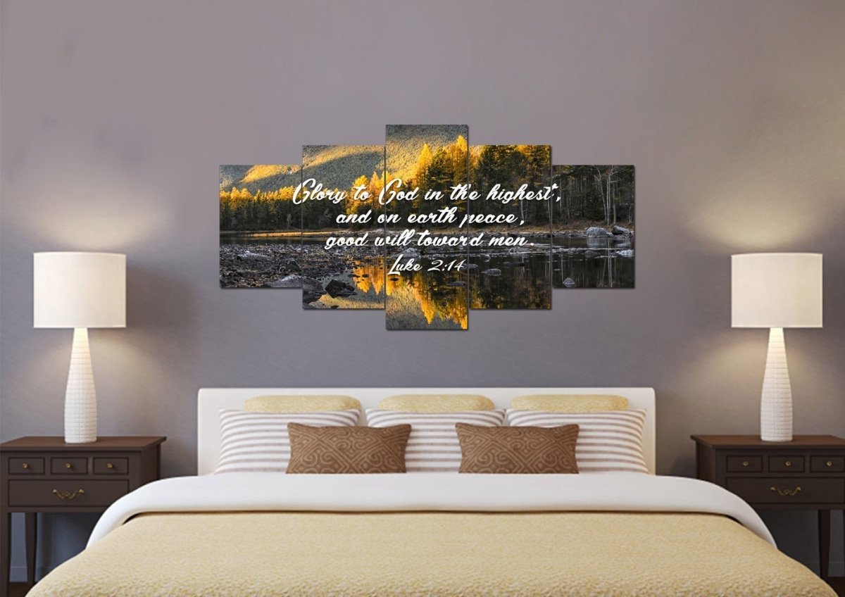 Luke 214 Glory To God In The Highest Canvas Wall Art Print - Christian Canvas Wall Art