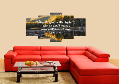Luke 214 Glory To God In The Highest Canvas Wall Art Print - Christian Canvas Wall Art