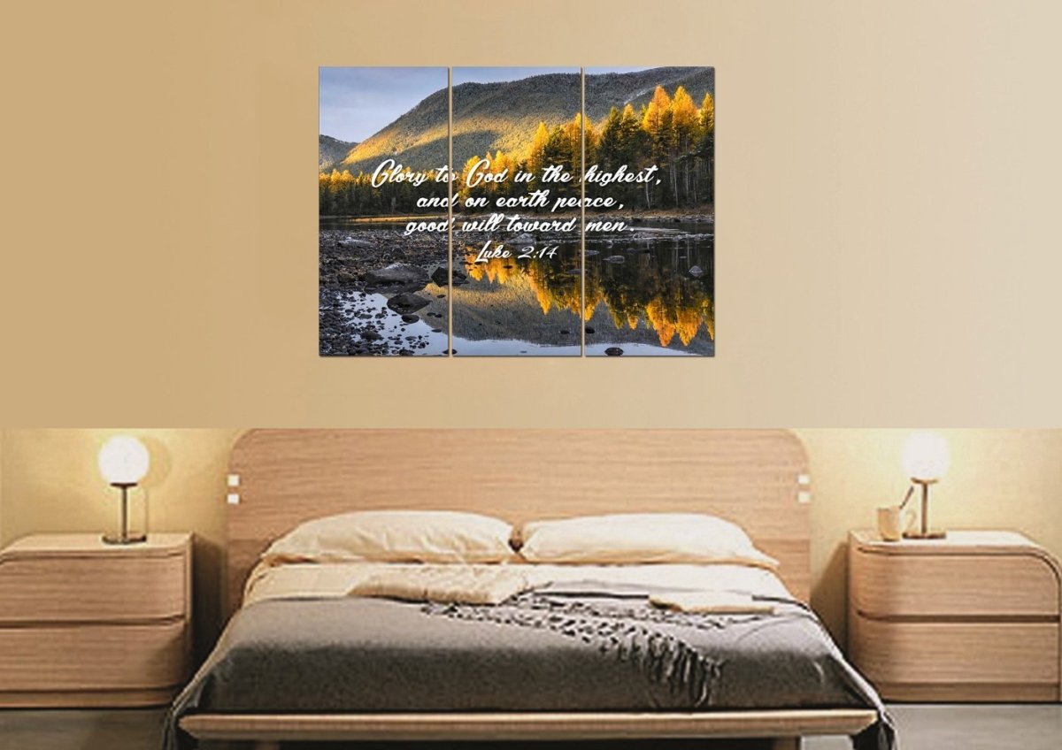 Luke 214 Glory To God In The Highest Canvas Wall Art Print - Christian Canvas Wall Art