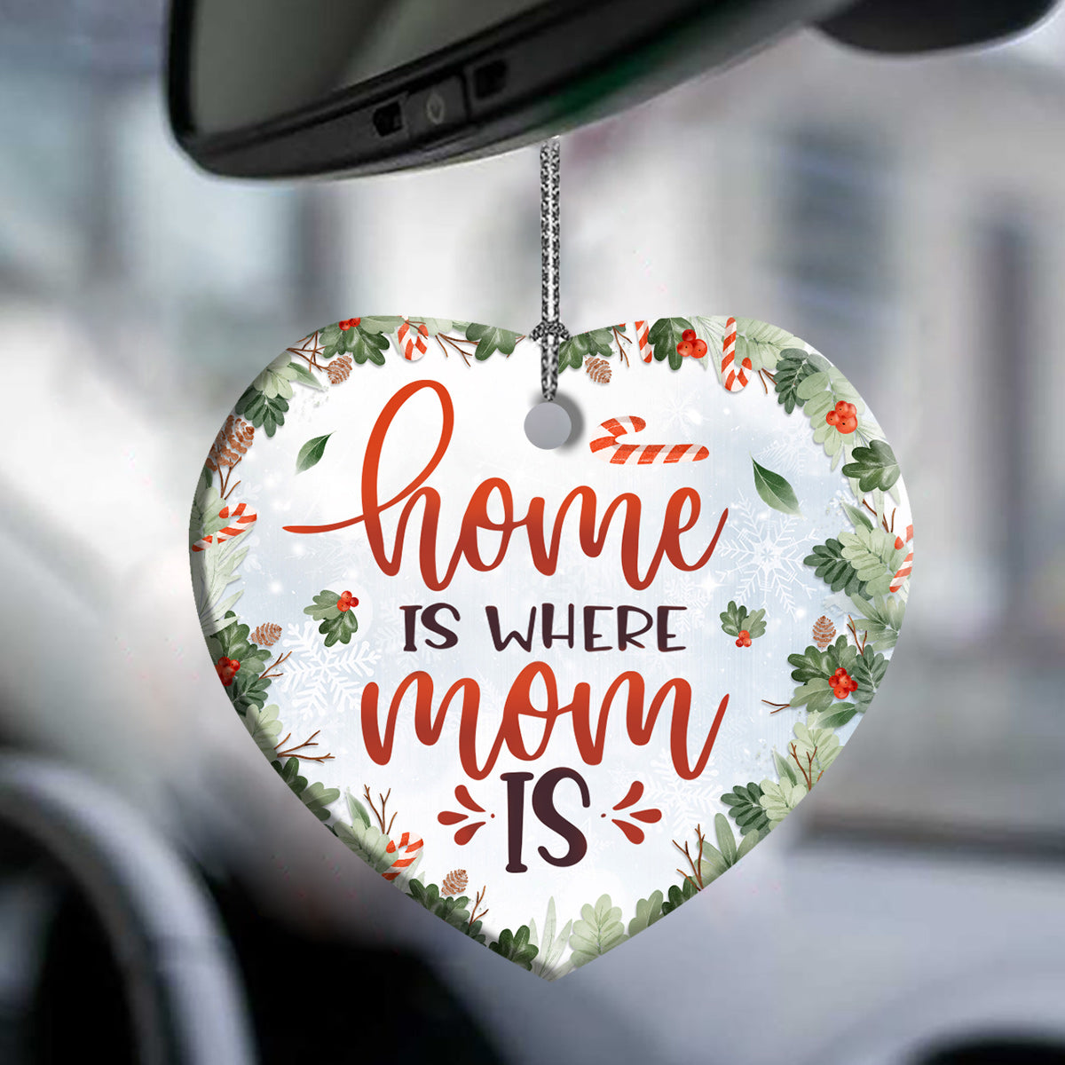 Mad Elephant Home Is Where Mom Is Heart Ceramic Ornament - Christmas Ornament - Christmas Gift