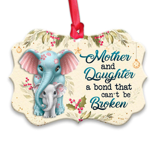 Mad Elephant Mother And Daughter 2 Metal Ornament - Christmas Ornament - Christmas Gift