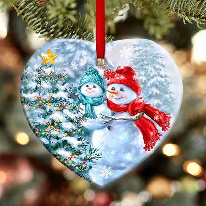Mad Snowman Always My Daughter Forever My Friend Heart Ceramic Ornament - Christmas Ornament - Christmas Gift