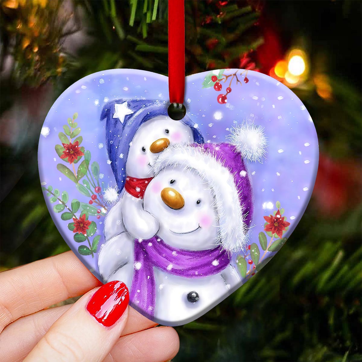 Mad Snowman Always My Mother Forever My Friend Heart Ceramic Ornament - Christmas Ornament - Christmas Gift