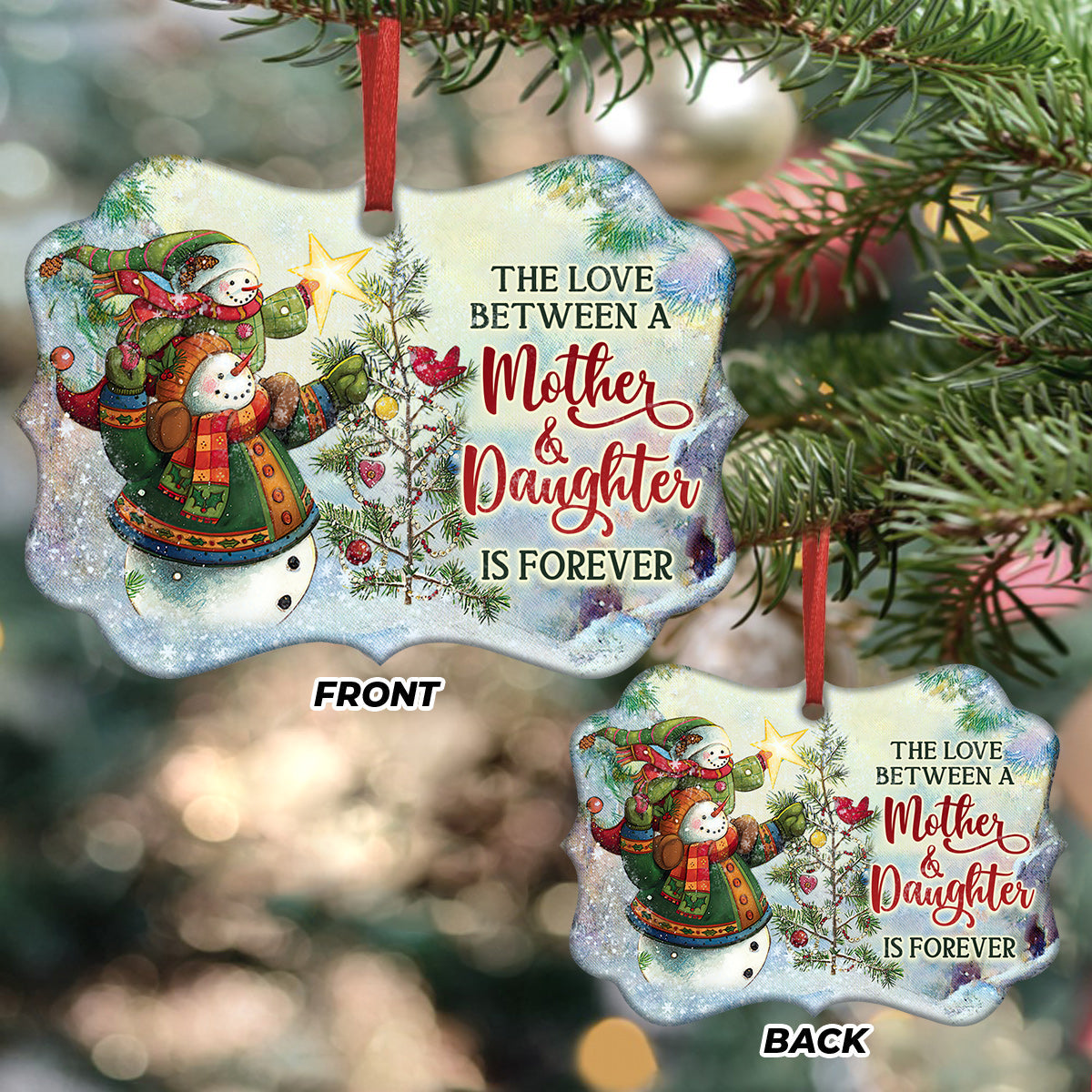 Mad The Love Between A Mother And Daughter Is Forever Metal Ornament - Christmas Ornament - Christmas Gift