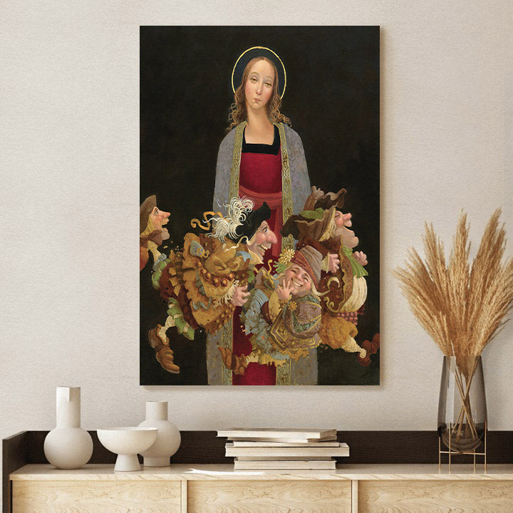 Madonna With Guys Canvas Wall Art - Christan Wall Decor