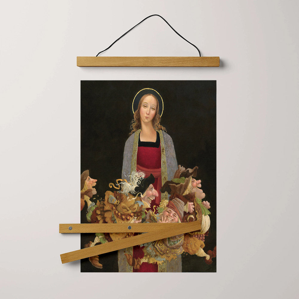 Madonna With Guys Hanging Canvas Wall Art - Christan Wall Decor - Religious Canvas