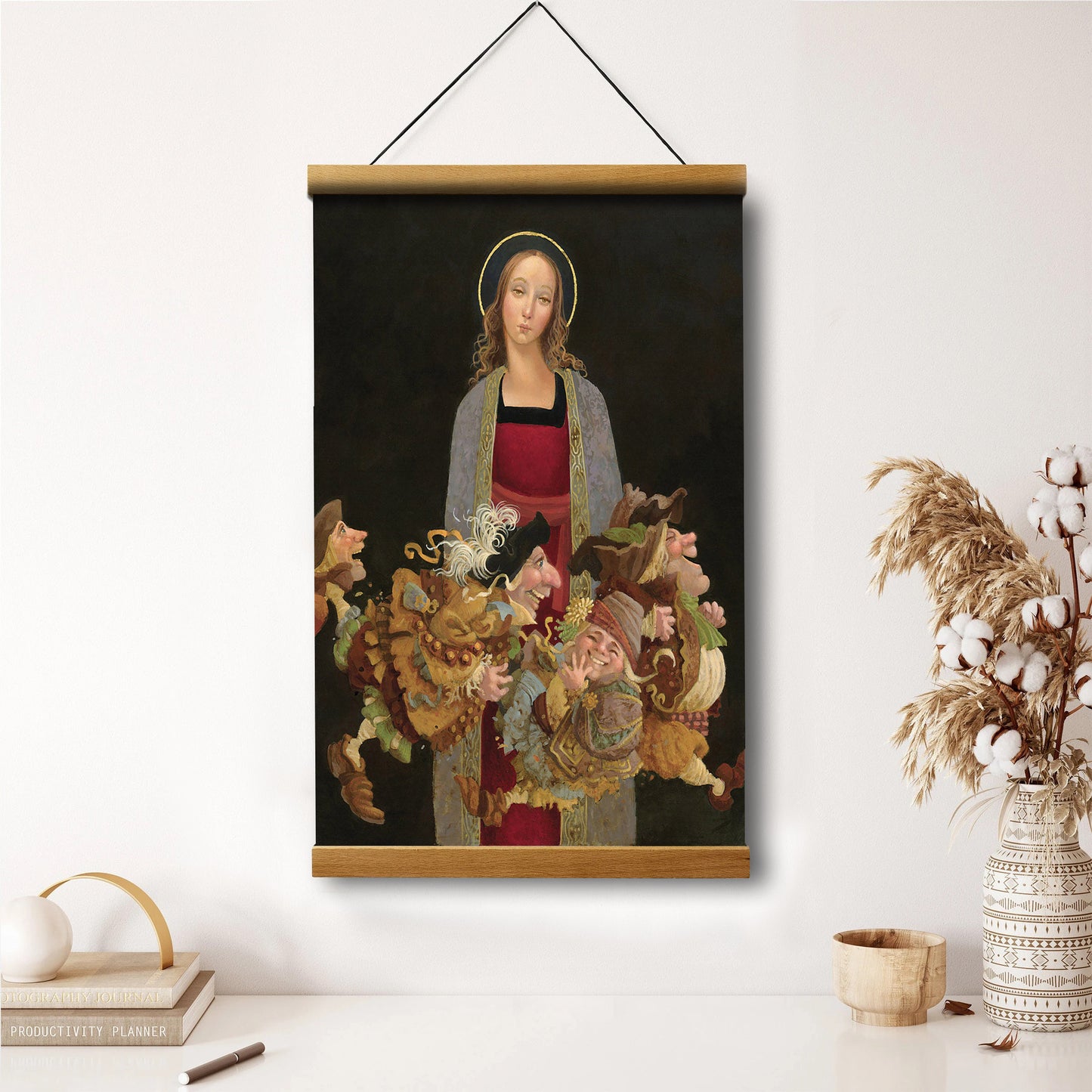 Madonna With Guys Hanging Canvas Wall Art - Christan Wall Decor - Religious Canvas
