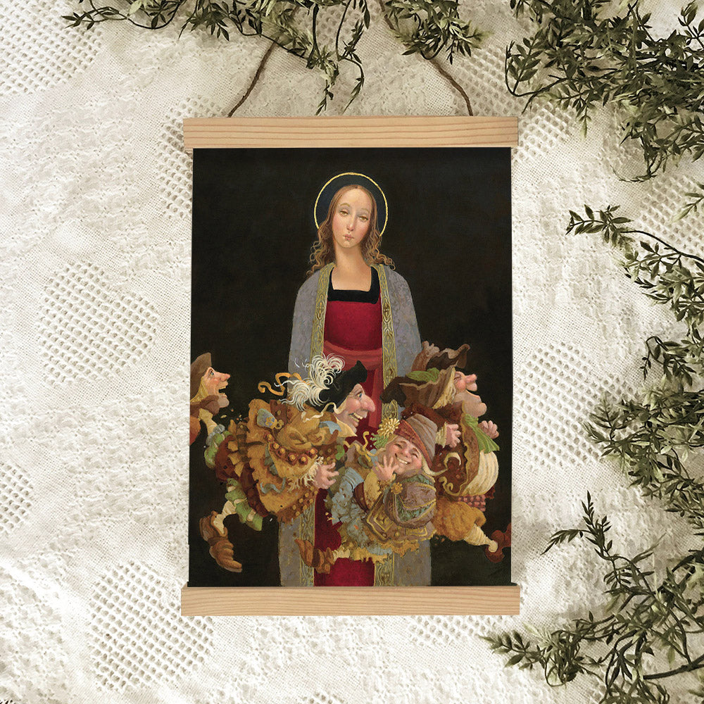 Madonna With Guys Hanging Canvas Wall Art - Christan Wall Decor - Religious Canvas