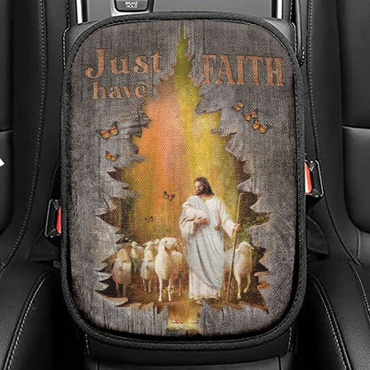 Magic Forest, Jesus Painting, Lamb Of God, Just Have Faith Car Center Console Cover, Christian Armrest Seat Cover, Bible Seat Box Cover
