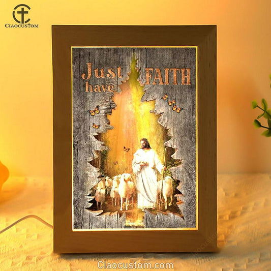 Magic Forest, Jesus Painting, Lamb Of God, Just Have Faith Frame Lamp