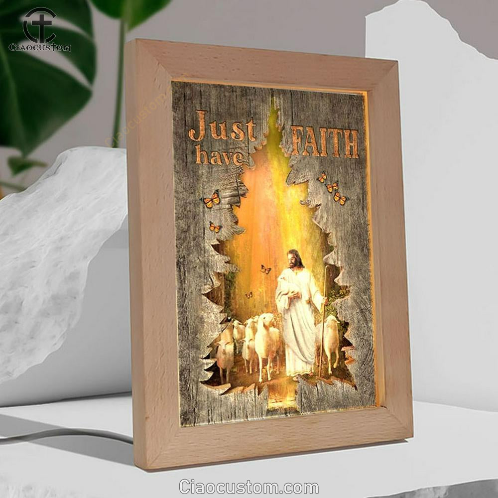 Magic Forest, Jesus Painting, Lamb Of God, Just Have Faith Frame Lamp