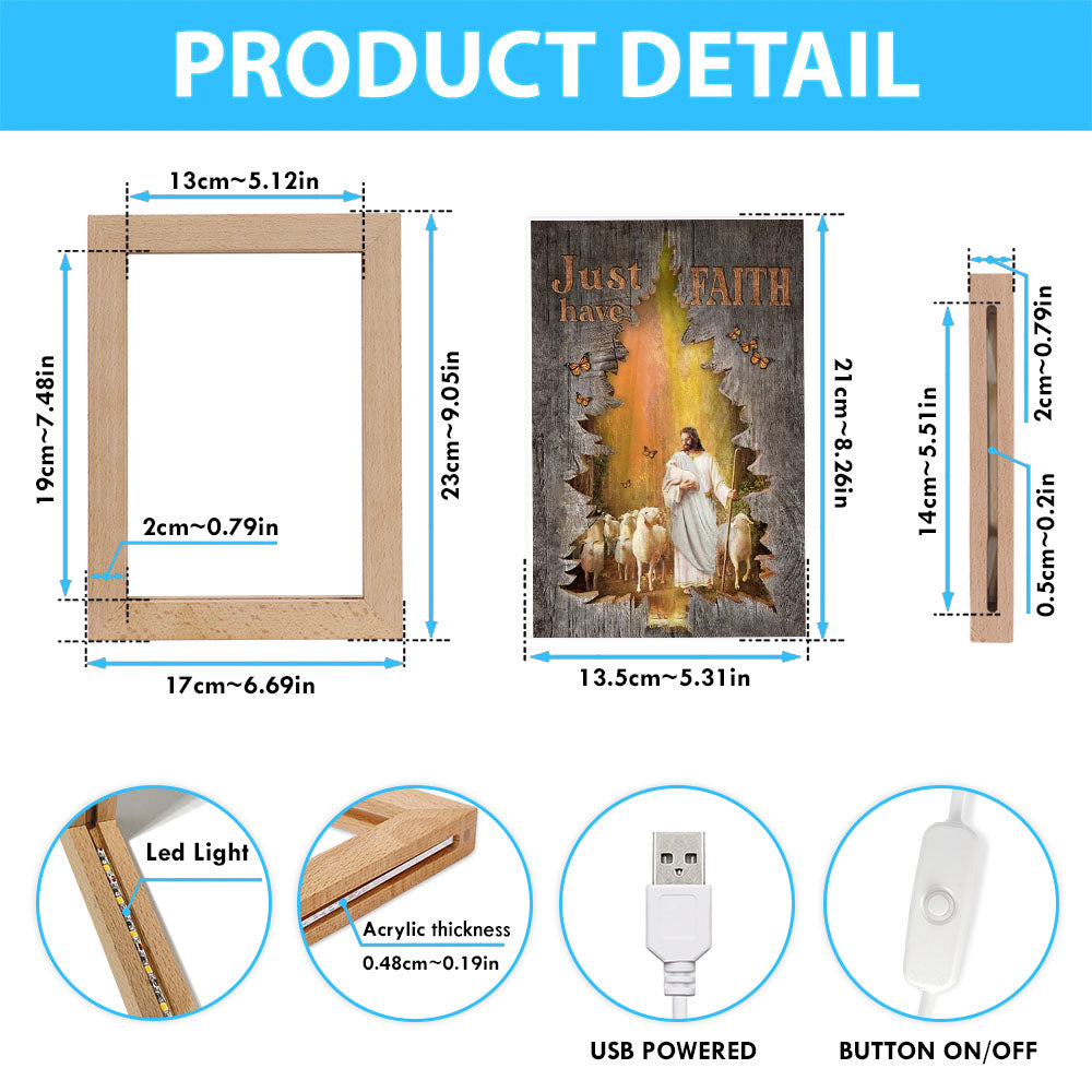 Magic Forest, Jesus Painting, Lamb Of God, Just Have Faith Frame Lamp