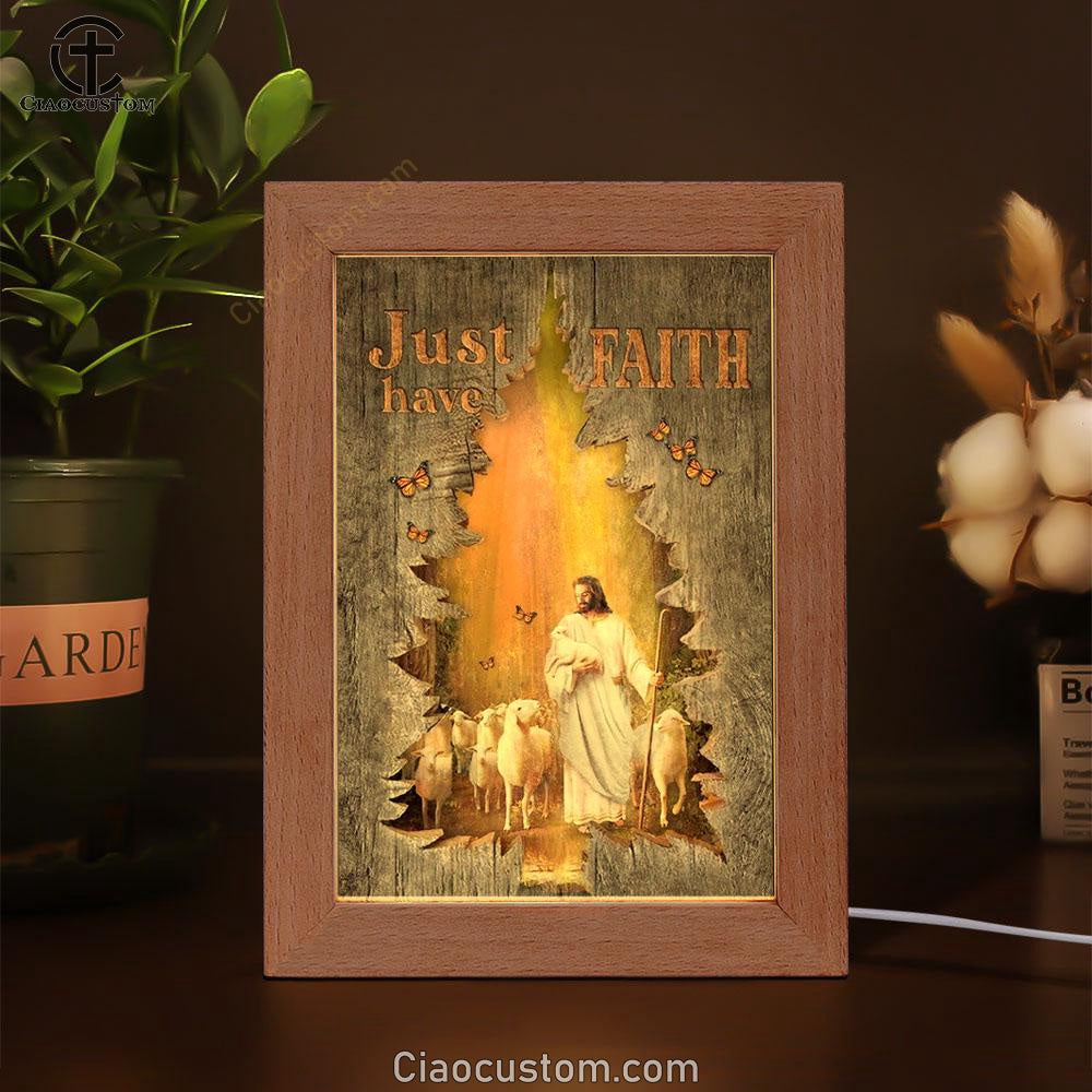 Magic Forest, Jesus Painting, Lamb Of God, Just Have Faith Frame Lamp