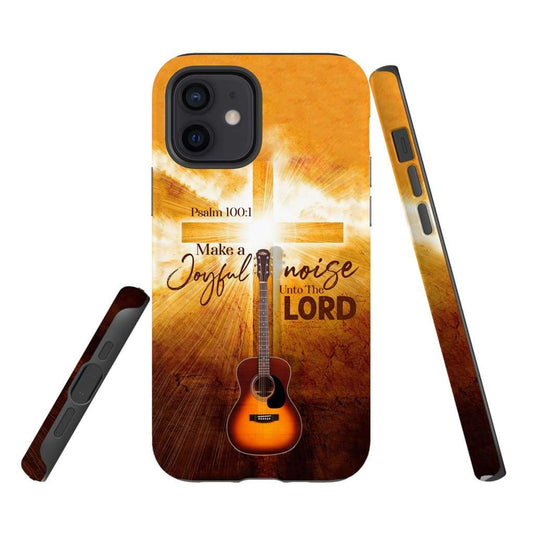 Make A Joyful Noise Unto The Lord Psalm 1001 Bible Verse Phone Case - Inspirational Bible Scripture iPhone Cases