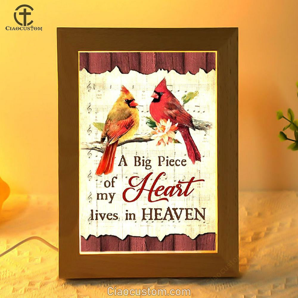 Male And Female Cardinals A Piece Of My Heart In Heaven Frame Lamp