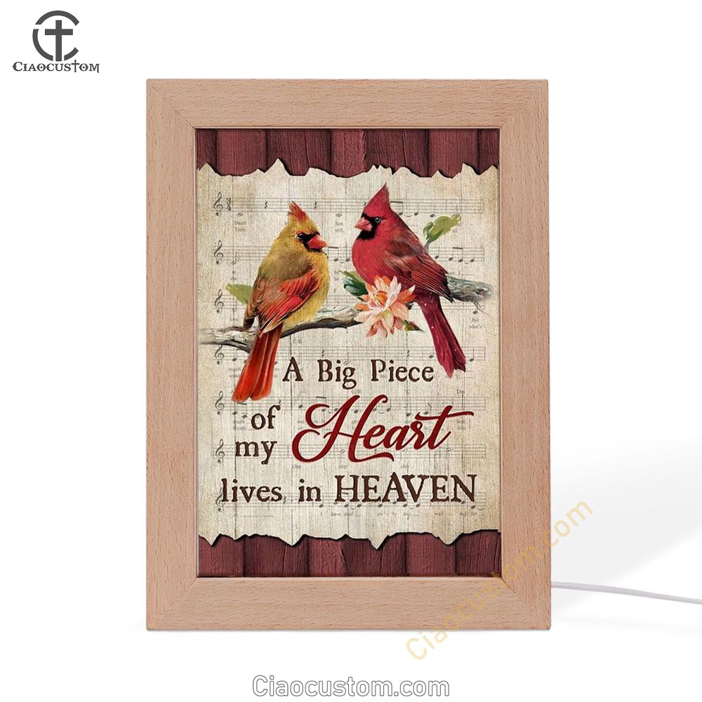 Male And Female Cardinals A Piece Of My Heart In Heaven Frame Lamp