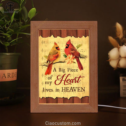 Male And Female Cardinals A Piece Of My Heart In Heaven Frame Lamp