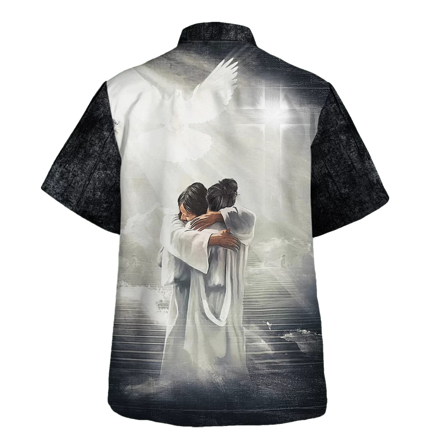 Man Hugging Jesus In Heaven Hawaiian Shirts For Men & Women - Christian Hawaiian Shirt - Hawaiian Summer Shirts
