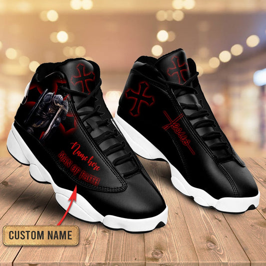 Man Of Faith Black Jesus J13 Shoes - Personalized Name Faith Shoes - Jesus Shoes