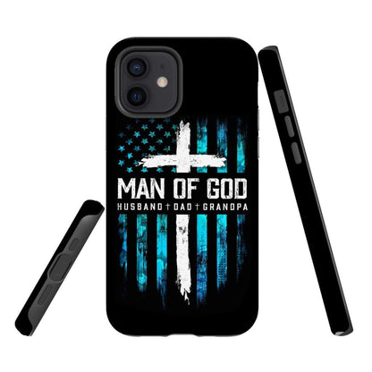 Man Of God Husband Dad Grandpa Christian Phone Case - Inspirational Bible Scripture iPhone Cases