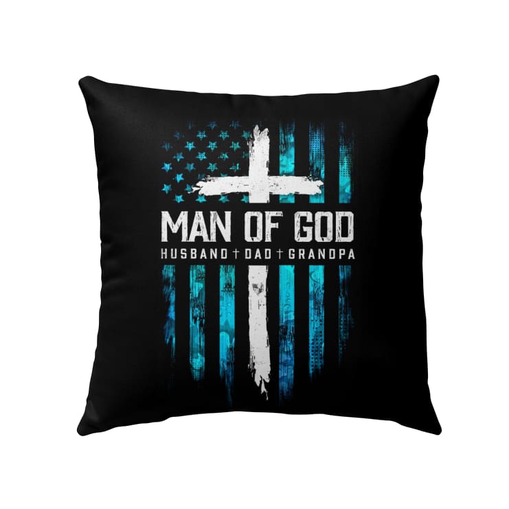 Man Of God Husband Dad Grandpa Christian Pillow