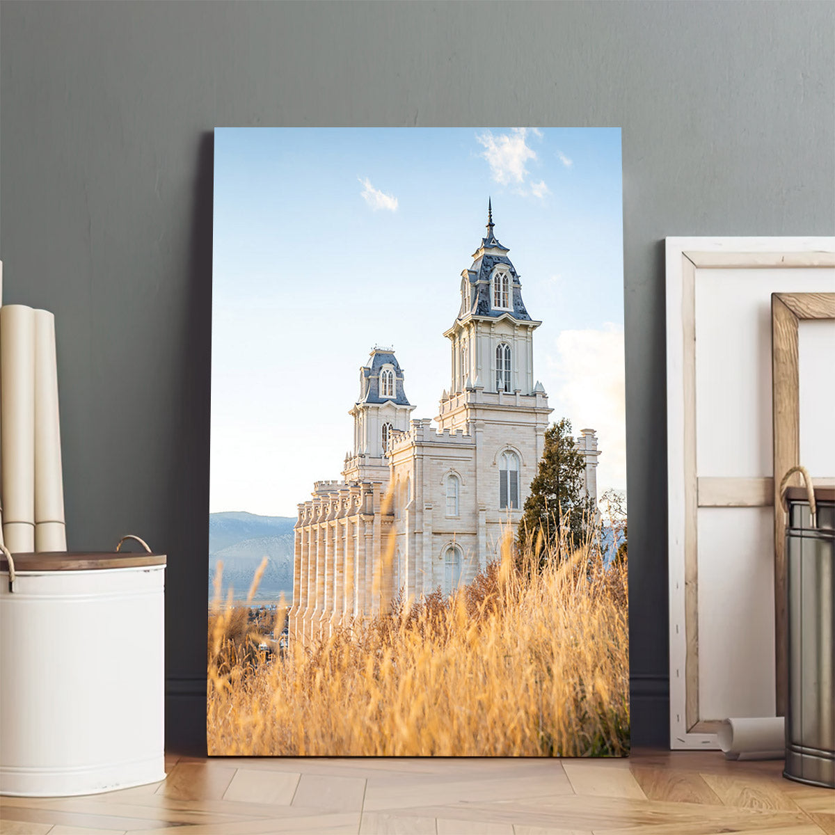 Manti Temple Golden Canvas Pictures - Jesus Canvas Art - Christian Wall Art