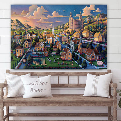 Manti Utah Temple Canvas Wall Art - Jesus Christ Picture - Canvas Christian Wall Art