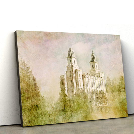 Manti Utah Temple Serenity Canvas Wall Art - Jesus Christ Picture - Canvas Christian Wall Art